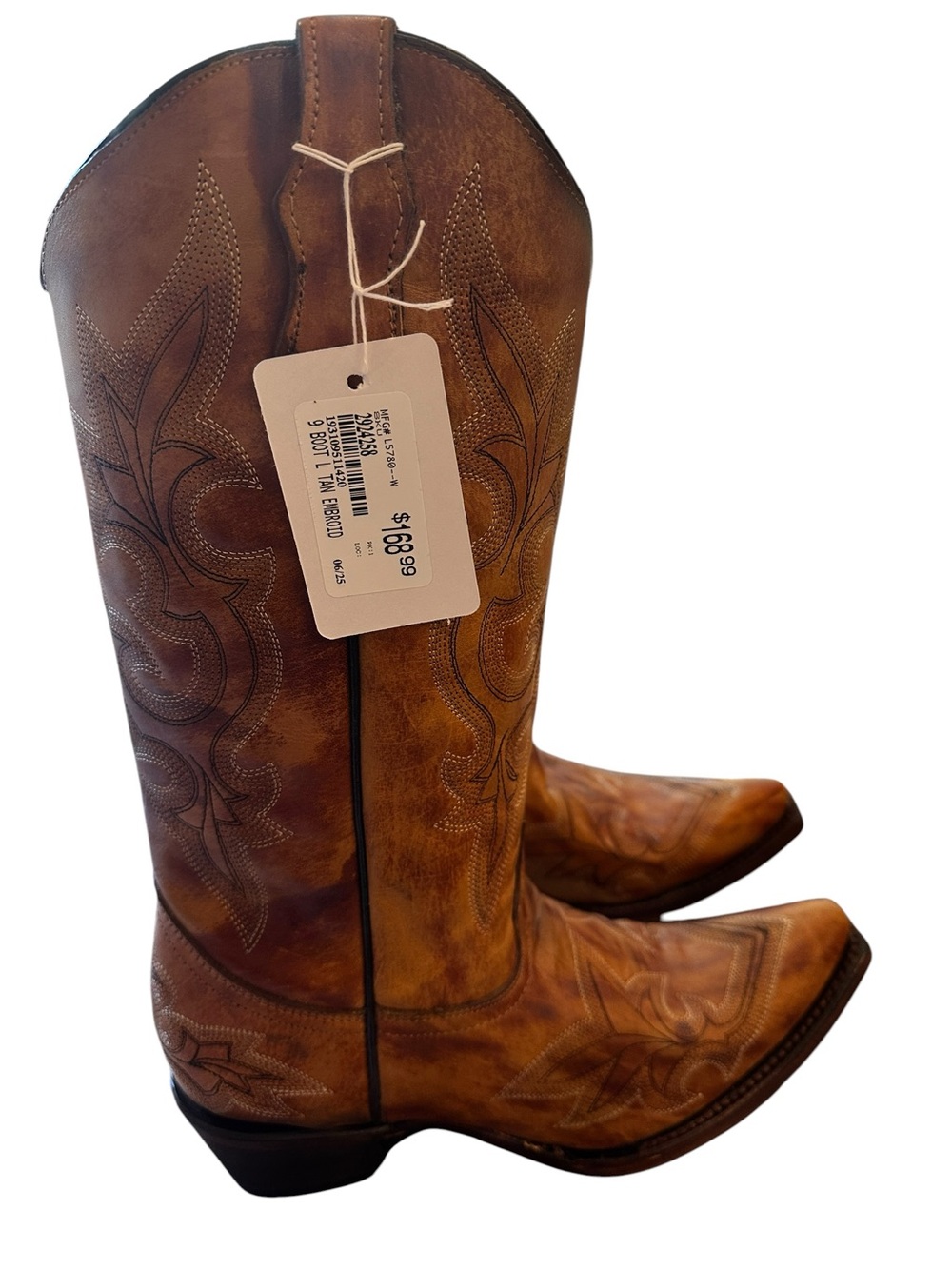 NWT Circle G L5780 Cowgirl Western Boots Women’s Size 9 Tan Embroidered Leather